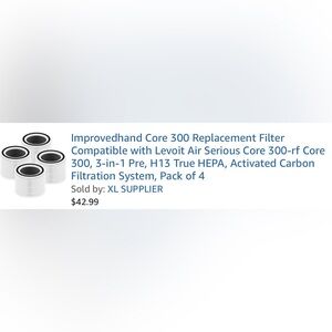 Core 300 Replacement Filter Compatible with Levoit Air Purifier Filter- 4 Pack